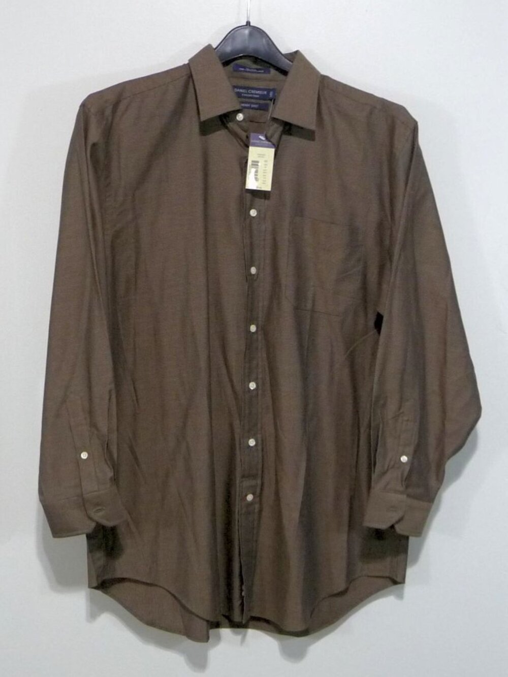 Daniel Cremieux Henry Birdseye Dress Shirt Brown 16.5 34 NWT 100% Cotton